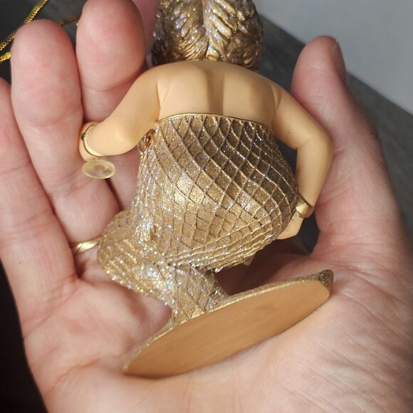 December Diamonds Mermaid Margarita Gold 2003 Ornament Chipped Cup No Box - Picture 10 of 11